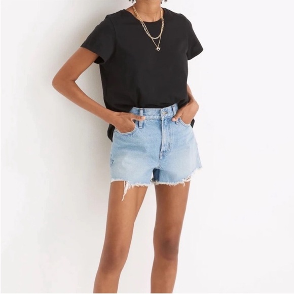 NEW madewell the perfect jean short distressed denim hedrick wash size 27 - Picture 1 of 5